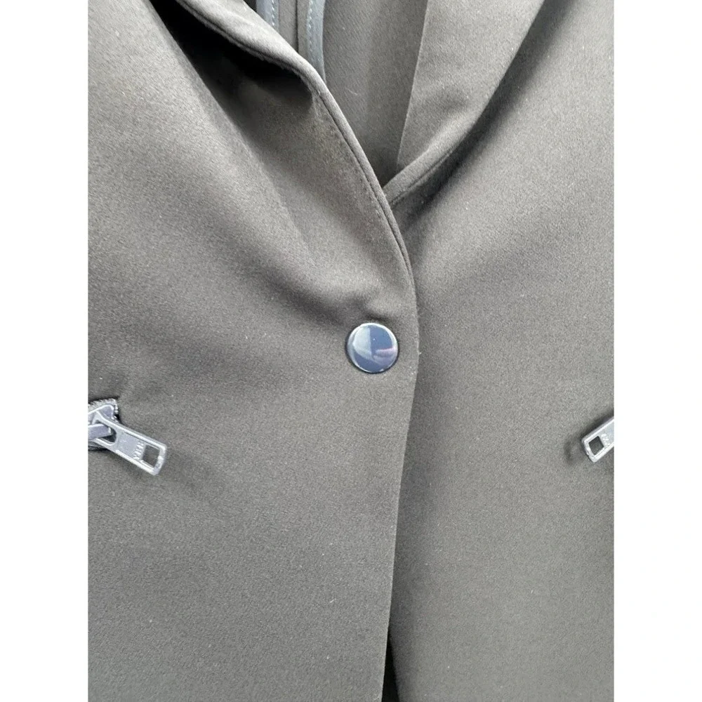Veronica Beard Scuba Blazer Navy Blue Single Button Peak Lapel Size 2 - Picture 5 of 11